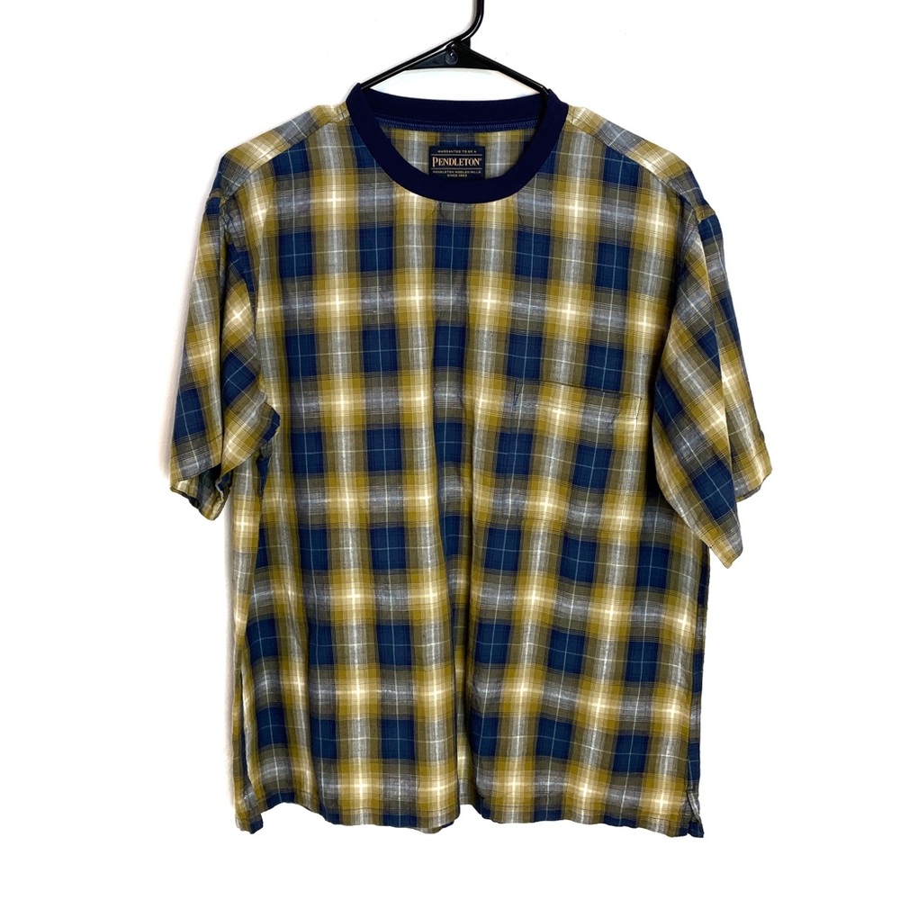 Pendleton Blue and Yellow Plaid Short Sleeve Tee